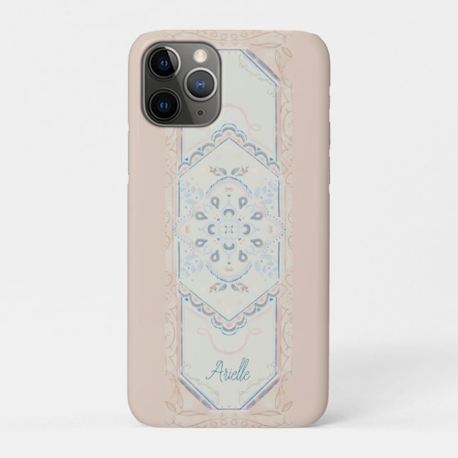 smallCUSTOM NAME Delicate Seashell Medallion, Case-Mate iPhone Hülle (Rückseite)
