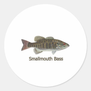 Smallmouth Bass Art (mit dem Titel) Runder Aufkleber