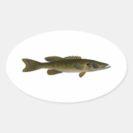 Smallmouth Bass Logo Ovaler Aufkleber