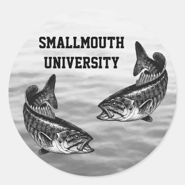 Smallmouth University - Bass Fishing Runder Aufkleber (Vorderseite)