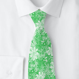 Smaragd-Blumen-Batik Krawatte
