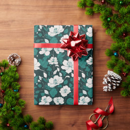 Smaragd-Blumen-Nahtlosmuster-Design Geschenkpapier