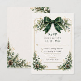 Smaragd-Bogen Botanische Florale Winterhochzeit RSVP Karte