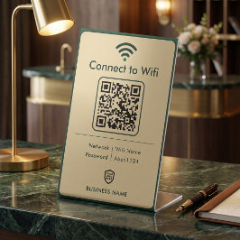 Smaragd-Bronze-Moderne-Geschäfts-Wifi-Passwort Sockelschild