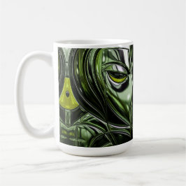 Smaragd-Cyber-Maske Kaffeetasse