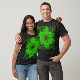 Smaragd-Daisy-Bohemien-Blumengrafik T-Shirt