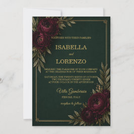 Smaragd-Eleganz-Hochzeitseinladung Einladung