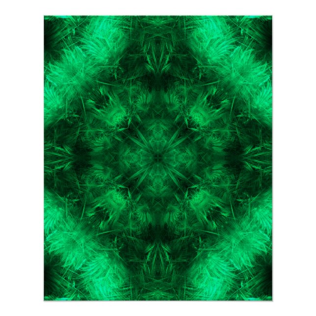 Smaragd Energie Mandala Fraktal Kunst Poster (Vorderseite)