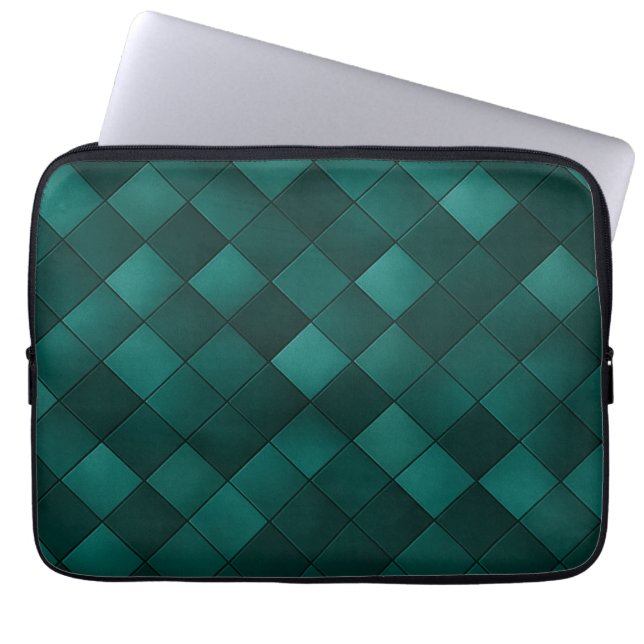 Smaragd-Fliesenmuster – Moderne Luxus Laptopschutzhülle (Vorderseite)