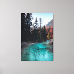 Smaragd Fluss in Mojstrana Leinwanddruck