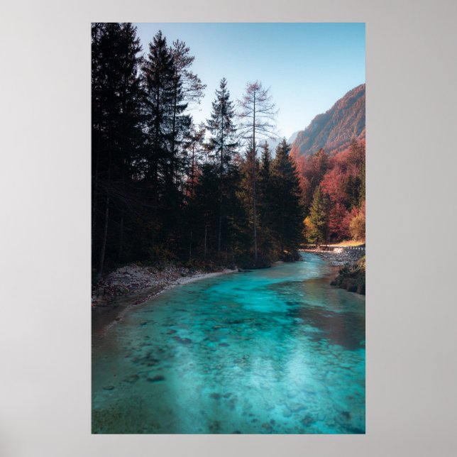 Smaragd Fluss in Mojstrana Poster (Vorne)