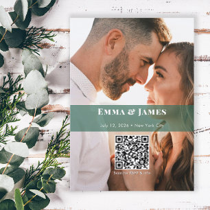 Smaragd-Foto Save-the-Date   Hochzeit Einladung