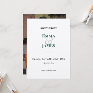 Smaragd-Foto Save the Date mit kaufmännischem Und- Einladung