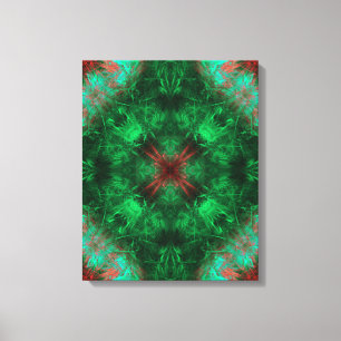 Smaragd-Fraktal-Kunst der Heiligen Geometrie Leinwanddruck