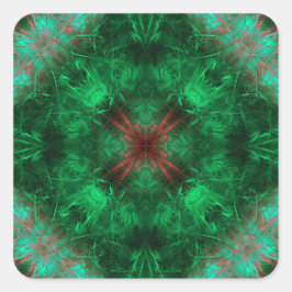 Smaragd-Fraktal-Kunst der Heiligen Geometrie Quadratischer Aufkleber