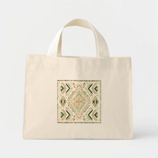 Smaragd-Gold-afrikanisches geometrisches Muster Mini Stoffbeutel