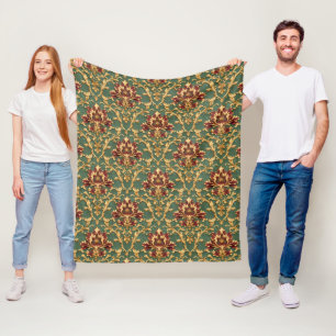 Smaragd-Gold-Barock-Damaskus Fleecedecke