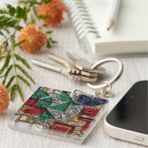 Smaragd-Gold-Elfenbein-Rot-Blau-Riesen-Mosaikquadr