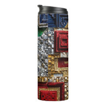 Smaragd-Gold-Elfenbein-Rot-Blau-Riesen-Mosaikquadr