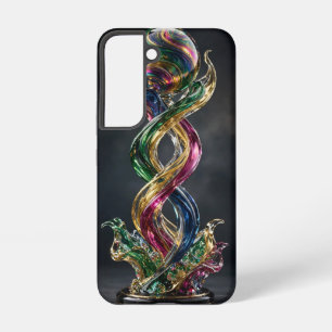 Smaragd-Gold-Magenta-Regenbogen-Glas-Twist-Skulptu Samsung Galaxy Hülle