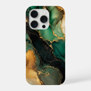 Smaragd-Gold-Marmor-iPhone-16-Hülle iPhone 15 Pro Hülle