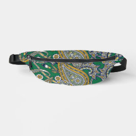 Smaragd-Gold-Paisley-Druck-Fanny-Pack mit zwei Sei Bauchtasche