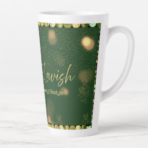 Smaragd-Gold-Sequin-Wish-Latte-Mug - Signature Lux Milchtasse