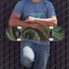 Smaragd-Gold-Spiral-Skateboard Skateboard
