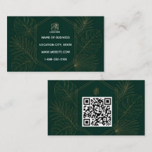 Smaragd-Gold-Tropen-QR-Code-Visitenkarte
