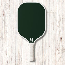 Smaragd Grün und Weiß Moderne Monogram Pickleball Schläger