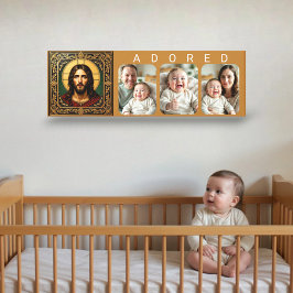 Smaragd Heilige Ikone - Jesus - ANGEBETET Baby-Fot Leinwanddruck