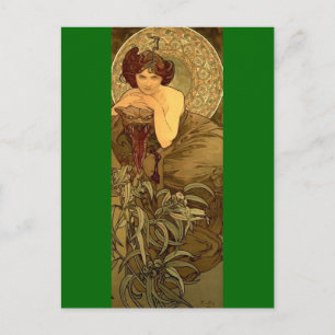 Smaragd - Jugendstil Postkarte