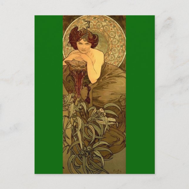 Smaragd - Jugendstil Postkarte (Vorderseite)