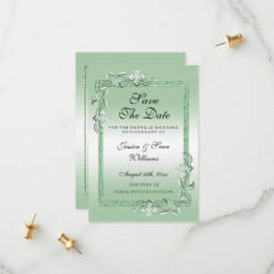 Smaragd-Juwel & Glitter 55. Hochzeit Save The Date
