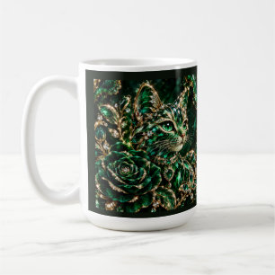 Smaragd-Juwel-Katze Poster Kaffeetasse