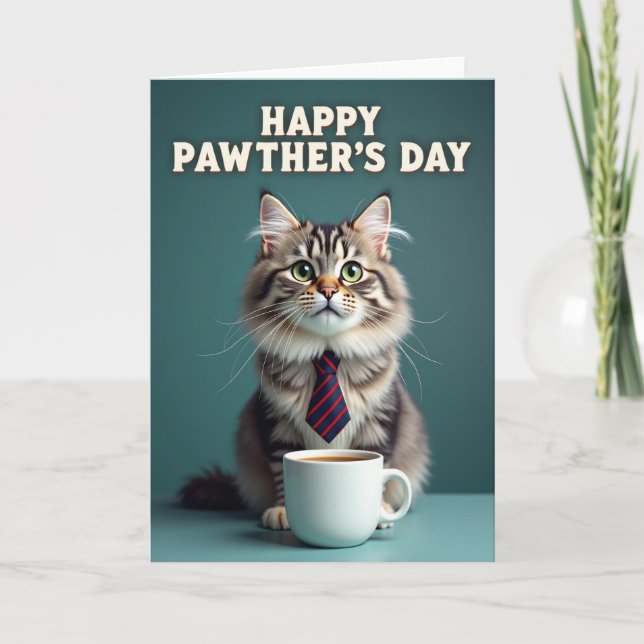 Smaragd Katze Pfoten Tag Karte (Vorderseite)
