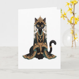 Smaragd-Königliche-Katze-Braut-Grußkarte Karte