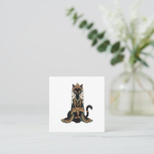 Smaragd-Königliche-Katze-Braut-Grußkarte Quadratische Visitenkarte