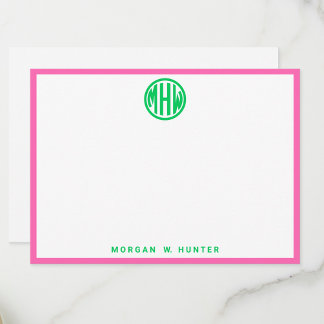 Smaragd-Kreis-Monogramm-Schriftart #5DS DIY BG Hot Dankeskarte