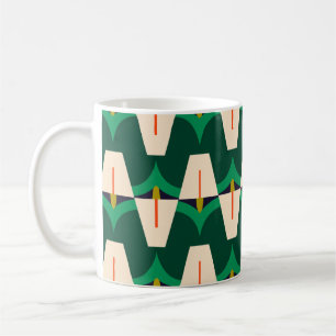 Smaragd-Linien Modernes grünes geometrisches Muste Kaffeetasse