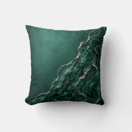 Smaragd-Malachit-Geode-Abstrakte Kunst | Luxuriöse Kissen
