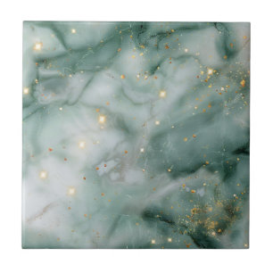 Smaragd-Marmor-Galaxie Fliese