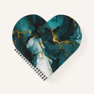 Smaragd-Marmor mit goldenen Adern Notizbuch