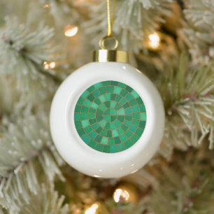 Smaragd-Mosaik-Kreismuster-Kunst Keramik Kugel-Ornament