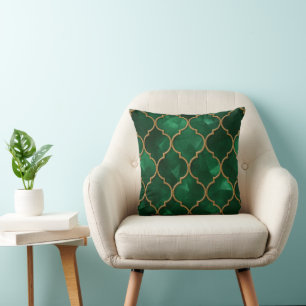 Smaragd-Muster im marokkanischen Stil – Luxus-Stil Kissen