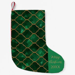 Smaragd-Muster im marokkanischen Stil – Luxus-Stil Kleiner Weihnachtsstrumpf