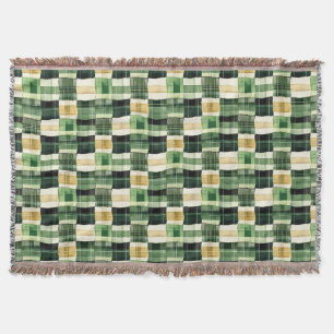 Smaragd-Patchwork-Kariert Decke
