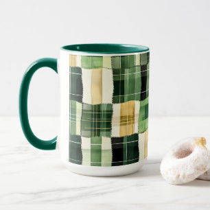 Smaragd-Patchwork-Kariert Tasse