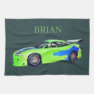 Smaragd-Rennläufer des grünen Horizonts Geschirrtuch