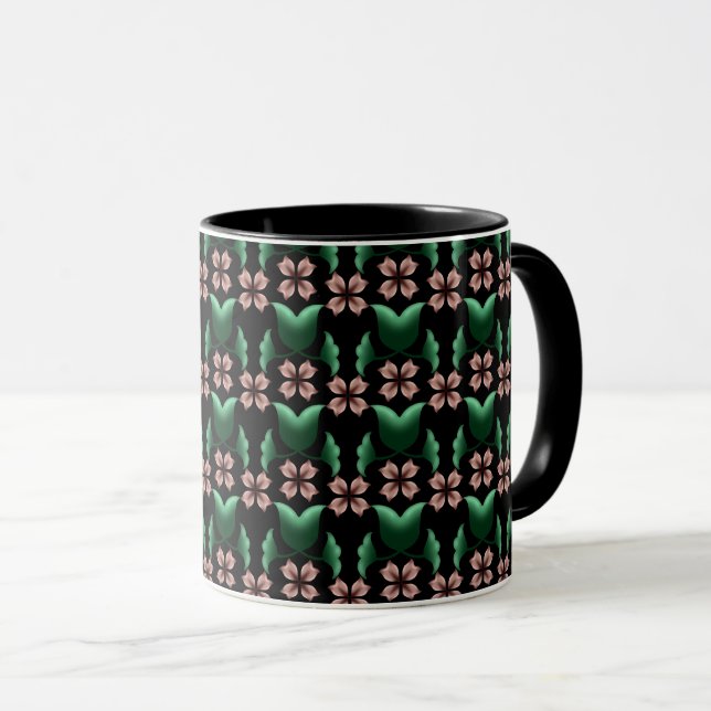     Smaragd- & Rosé-Botanik-Kaffeetasse  Tasse (VorderseiteRechts)
